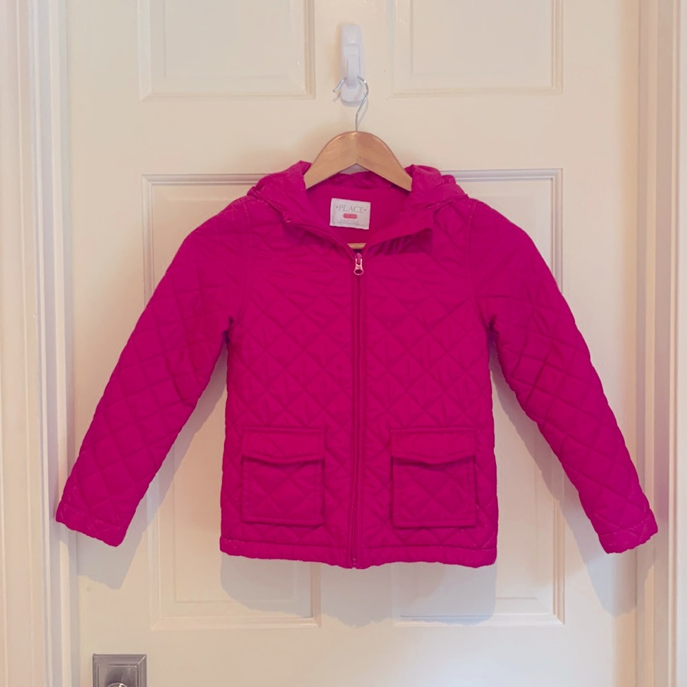 Children’s Place girls hooded, quilted, puffer jacket size 5/6